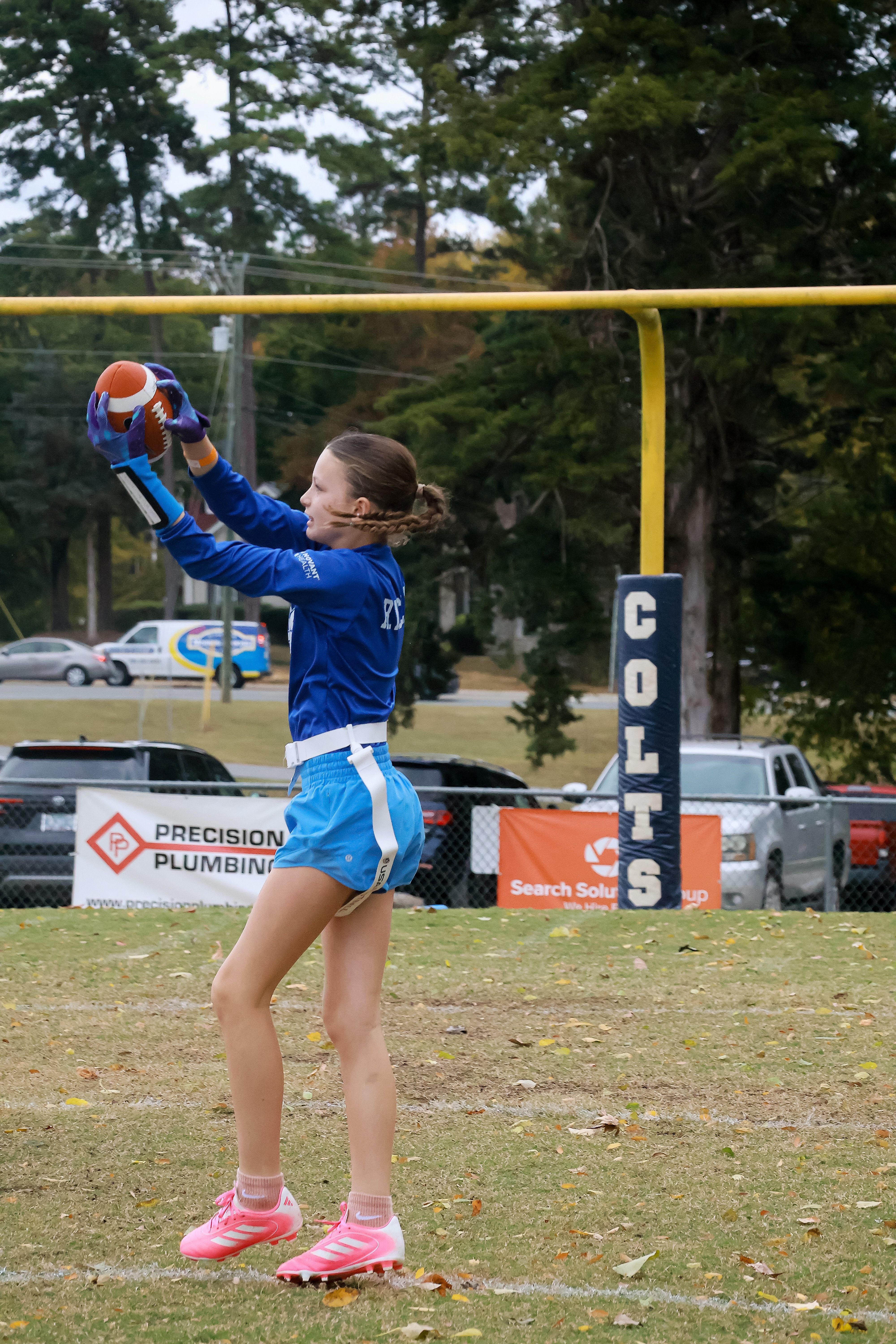 Girls celebrating a play