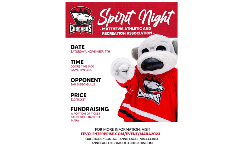 CLICK HERE to Purchase Tickets to Charlotte Checkers Nov. 4 Game