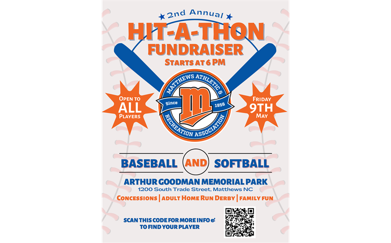 Baseball & Softball Hit-A-Thon RESCHEDULED for Friday, May 9