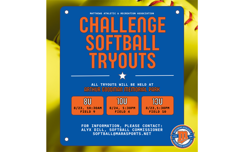 Fall Challenge Softball Tryouts are Scheduled!