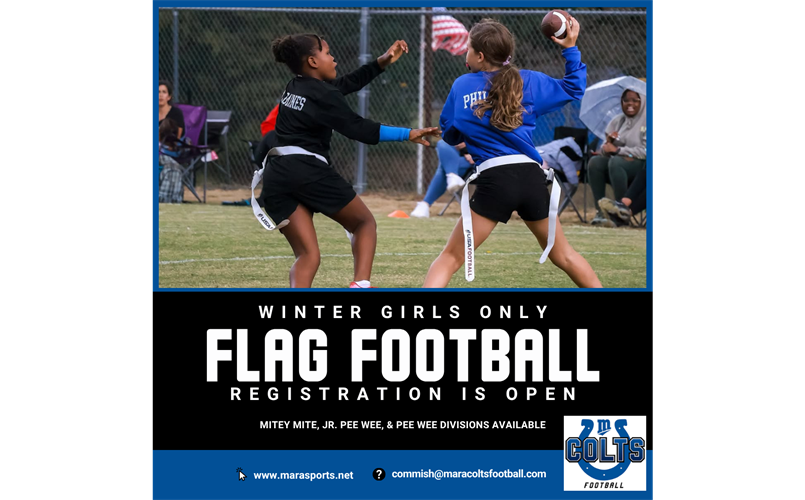 Winter Girls ONLY Flag Football Registration is OPEN!