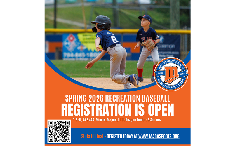 Spring 2026 Rec. Baseball Registration is OPEN!