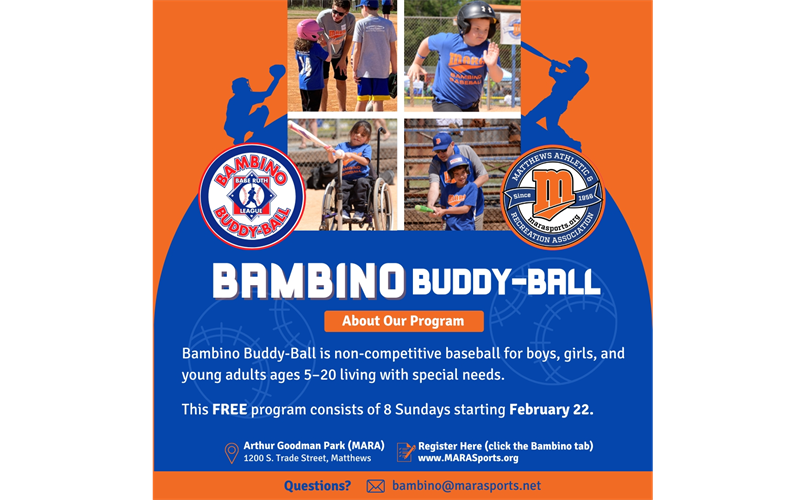 Spring 2026 Bambino Buddy Ball Registration is OPEN!
